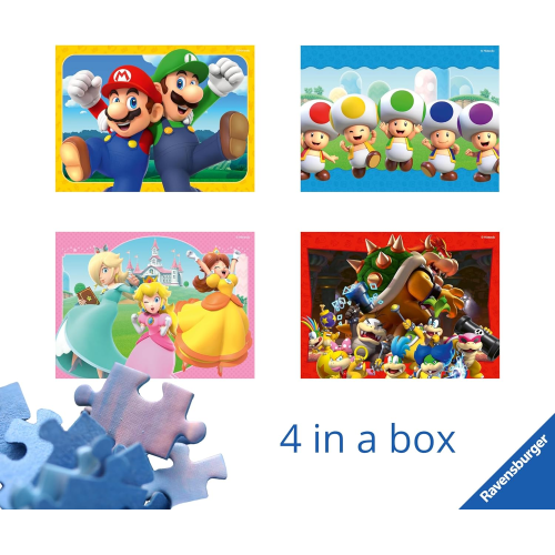 RAVENSBURGER 120041078 PUZZLES SUPER MARIO 4 IN 1 - 3 ANNI +