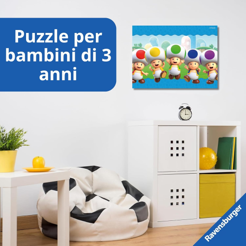RAVENSBURGER 120041078 PUZZLES SUPER MARIO 4 IN 1 - 3 ANNI +
