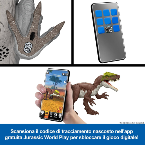 MATTEL JGB95 JURASSIC WORLD LA RINASCITA - Chilantaisaurus, specie di dinosauro giocattolo di grandi dimensioni 