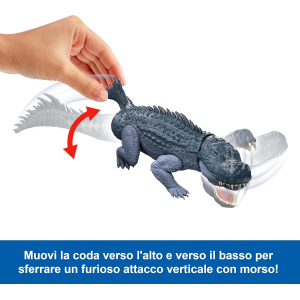 MATTEL JGB94 JURASSIC WORLD LA RINASCITA - Purussaurus, specie di dinosauro giocattolo di grandi dimensioni