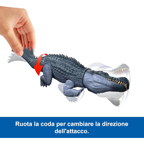 MATTEL JGB94 JURASSIC WORLD LA RINASCITA - Purussaurus, specie di dinosauro giocattolo di grandi dimensioni