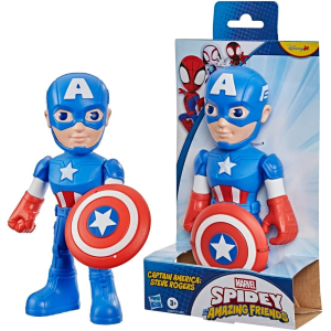 HASBRO G2462 SPIDEY AMAZING FRIENDS- FIGURA MEGA CAPTAIN AMERICA: STEVE ROGERS - 3 ANNI+