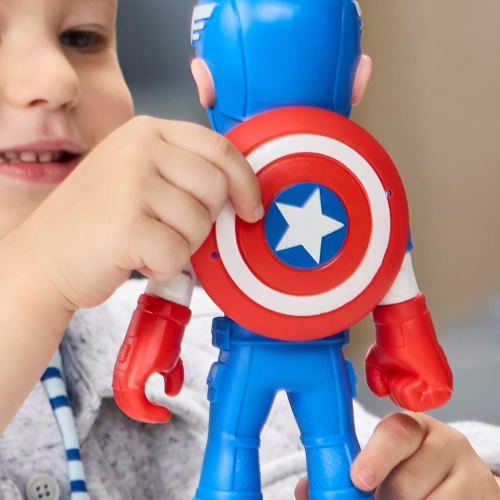 HASBRO G2462 SPIDEY AMAZING FRIENDS- FIGURA MEGA CAPTAIN AMERICA: STEVE ROGERS - 3 ANNI+
