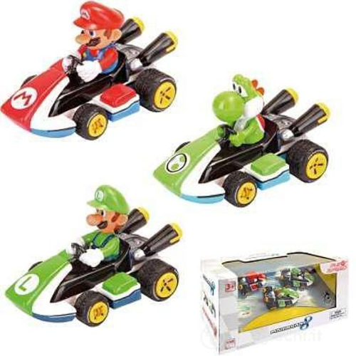 HOT MARIO KART DIE CAST 1/43 Pull & SPEED - 15813010 - Nintendo Kart 8, Scatola 3 Veicoli: