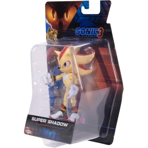 JAKKS 42953 SONIC 3 SUPER SHADOW,Action Figure Articolata 13 cm - per Bambini e Appassionati di Sonic Action Figure