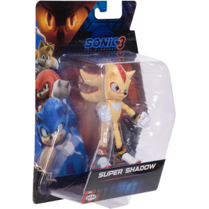 JAKKS 42953 SONIC 3 SUPER SHADOW,Action Figure Articolata 13 cm - per Bambini e Appassionati di Sonic Action Figure