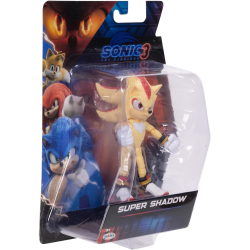 JAKKS 42953 SONIC 3 SUPER SHADOW,Action Figure Articolata 13 cm - per Bambini e Appassionati di Sonic Action Figure