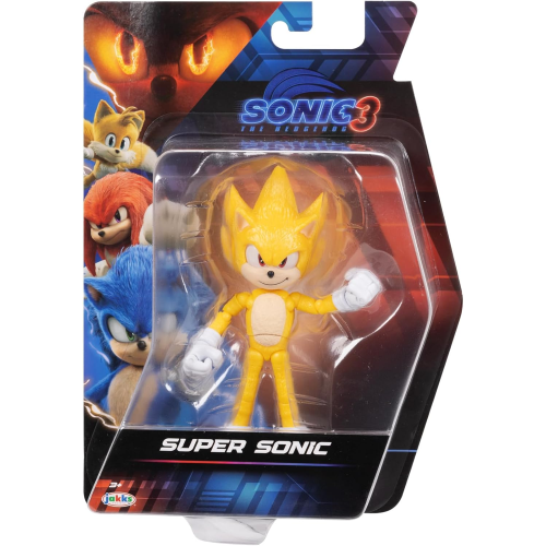JAKKS 42402 SONIC 3 SUPER SONIC,Action Figure Articolata 13 cm - per Bambini e Appassionati di Sonic Action Figure