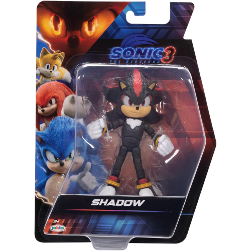 JAKKS 42399 SONIC 3 SHADOW,Action Figure Articolata 13 cm - per Bambini e Appassionati di Sonic Action Figure