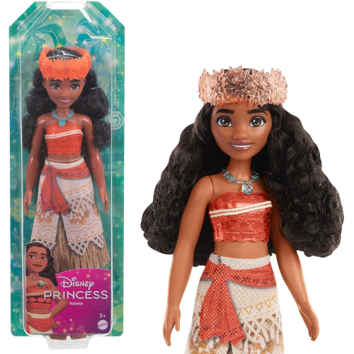 MATTEL HPG68 DISNEY PRINCESS VAIANA, bambola con capi e accessori scintillanti ispirati al film - 3 ANNI+