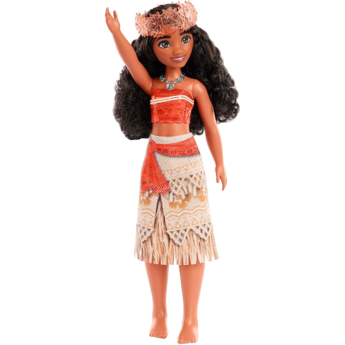MATTEL HPG68 DISNEY PRINCESS VAIANA, bambola con capi e accessori scintillanti ispirati al film - 3 ANNI+