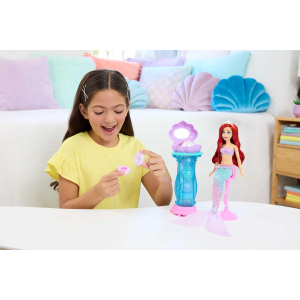 MATTEL JBF86 DISNEY PRINCESS ARIEL,e la Specchiera Magica, set bambola con coda da sirena rimovibile e specchiera - 3 ANNI+