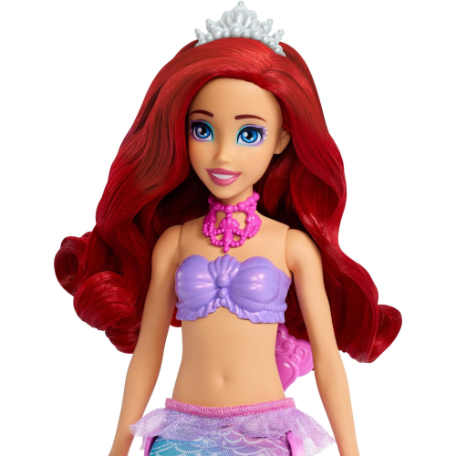 MATTEL JBF86 DISNEY PRINCESS ARIEL,e la Specchiera Magica, set bambola con coda da sirena rimovibile e specchiera - 3 ANNI+