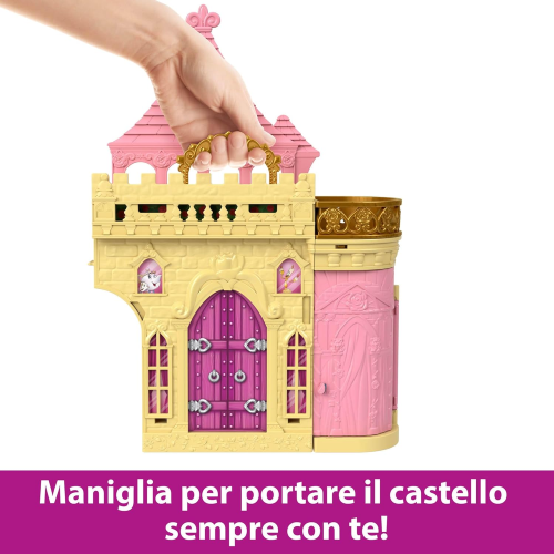 MATTEL JDP54 DISNEY PRINCESS- Il Castello di Belle, set componibile ispirato al film Disney con una mini bambola e 9 accessori - 3 ANNI+