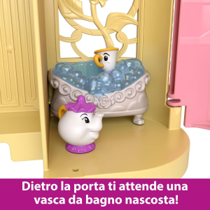 MATTEL JDP54 DISNEY PRINCESS- Il Castello di Belle, set componibile ispirato al film Disney con una mini bambola e 9 accessori - 3 ANNI+