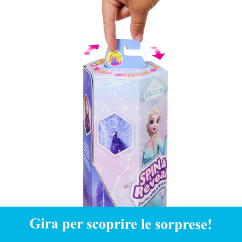 MATTEL JBG59 FROZEN ELSA SPIN & REVEAL, set con bambola e 11 sorprese da scoprire, 5 accessori e 5 adesivi - 3 ANNI+