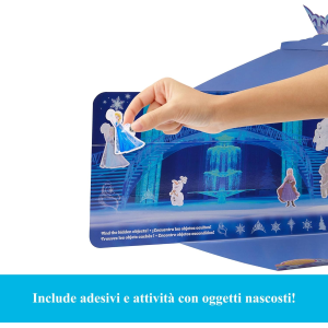 MATTEL JBG59 FROZEN ELSA SPIN & REVEAL, set con bambola e 11 sorprese da scoprire, 5 accessori e 5 adesivi - 3 ANNI+