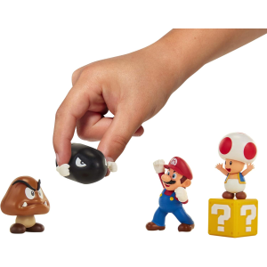 NINTENDO 64510 - Super Mario Bros - Diorama set Piana delle Ghiande. Include 4 personaggi e un accessorio.- 3 ANNI+