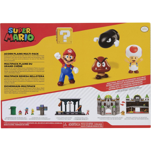 NINTENDO 64510 - Super Mario Bros - Diorama set Piana delle Ghiande. Include 4 personaggi e un accessorio.- 3 ANNI+