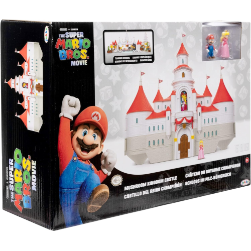 NINTENDO 41715 - Super Mario Bros - Movie Deluxe playset Castello di Peach con personaggi 4 cm.- 3 ANNI+