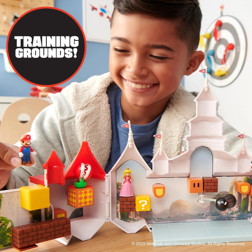 NINTENDO 41715 - Super Mario Bros - Movie Deluxe playset Castello di Peach con personaggi 4 cm.- 3 ANNI+
