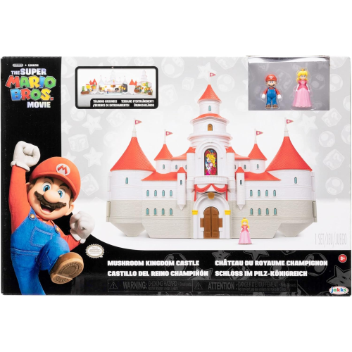 NINTENDO 41715 - Super Mario Bros - Movie Deluxe playset Castello di Peach con personaggi 4 cm.- 3 ANNI+