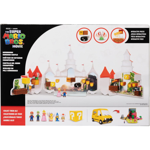 NINTENDO 41715 - Super Mario Bros - Movie Deluxe playset Castello di Peach con personaggi 4 cm.- 3 ANNI+