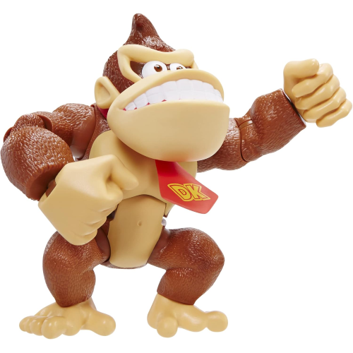 NINTENDO 76198 - Super Mario Bros - DONKEY KONG 15 CM..dotata di multipli punti di articolazioni  3 ANNI+
