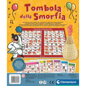 CLEMENTONI 81643  TOMBOLA SMORFIA 48 CARTELLE con Panariello, Numeri in Legno, Tutta la Famiglia, 2-10 Giocatori, Made in Italy