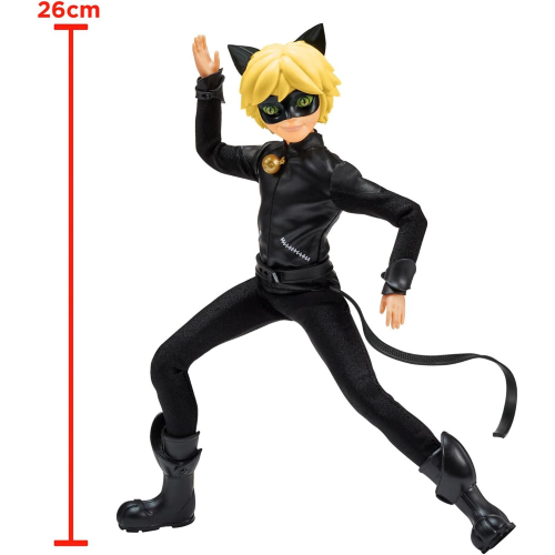 LADYBUG MIRACULOUS, PERSONAGGIO CAT NOIR 26 CM. ACTION FIGURE - 4 ANNI+