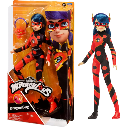 LADYBUG MIRACULOUS, PERSONAGGIO DRAGON BUG 26 CM. ACTION FIGURE - 4 ANNI+