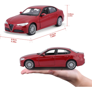 BURAGO ALFA ROMEO GIULIA SCALA 1/24 Auto in metallo, colore: ROSSO - 18-21080 - 3 ANNI+