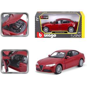 BURAGO ALFA ROMEO GIULIA SCALA 1/24 Auto in metallo, colore: ROSSO - 18-21080 - 3 ANNI+