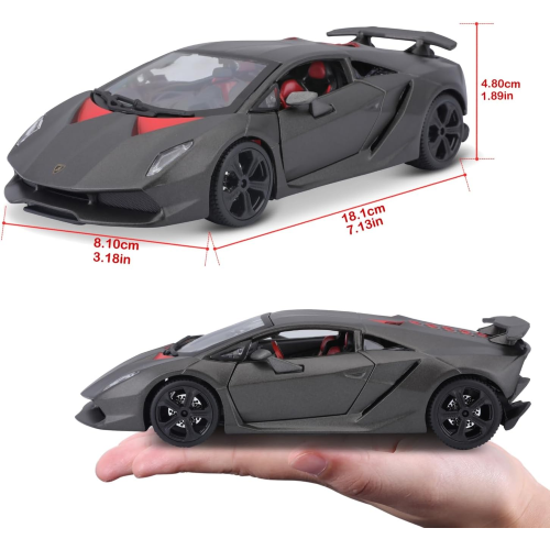 BURAGO LAMBORGHINI SESTO ELEMENTO Colore: grigio metallizzato SCALA 1/24 - 18-21061 - 3 ANNI+