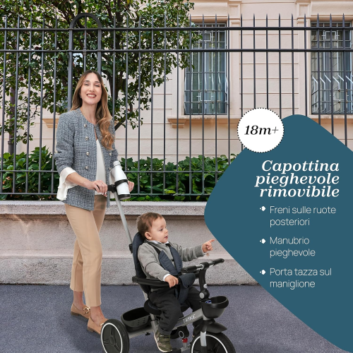 CHICCO 12136-00 TRIKE 4 IN 1, Triciclo evolutivo dai 10 mesi fino ai 5 anni