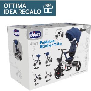 CHICCO 12136-00 TRIKE 4 IN 1, Triciclo evolutivo dai 10 mesi fino ai 5 anni