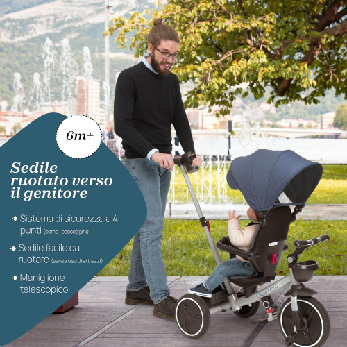 CHICCO 12136-10 TRIKE 4 IN 1, Triciclo evolutivo dai 10 mesi fino ai 5 anni