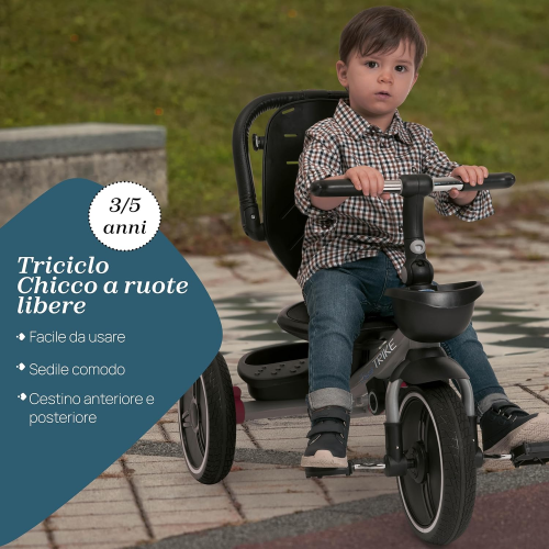 CHICCO 12136-10 TRIKE 4 IN 1, Triciclo evolutivo dai 10 mesi fino ai 5 anni