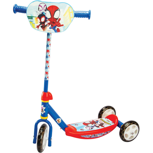 SMOBY 750918 MONOPATTINO SPIDEY 3 RUOTE TWIST, Manubrio regolabile, pedana antiscivolo, struttura in metallo  3 ANNI+