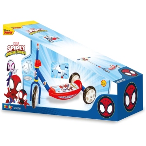 SMOBY 750918 MONOPATTINO SPIDEY 3 RUOTE TWIST, Manubrio regolabile, pedana antiscivolo, struttura in metallo  3 ANNI+