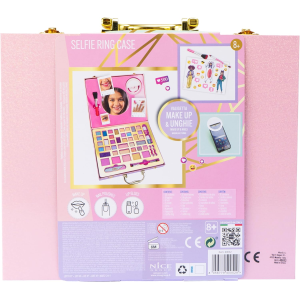 NICE PINK IT SELFIE RING CASE VALIGETTA, Set Trucchi con Specchio e Anello Luminoso per Selfie - 8 ANNI+