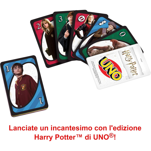 Mattel Games - UNO Harry Potter, l'iconico gioco di carte per tutta la famiglia con i personaggi del mondo di Harry Potter - 7 ANNI+