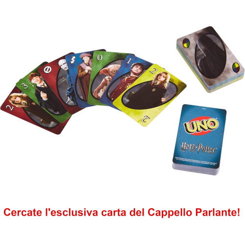 Mattel Games - UNO Harry Potter, l'iconico gioco di carte per tutta la famiglia con i personaggi del mondo di Harry Potter - 7 ANNI+