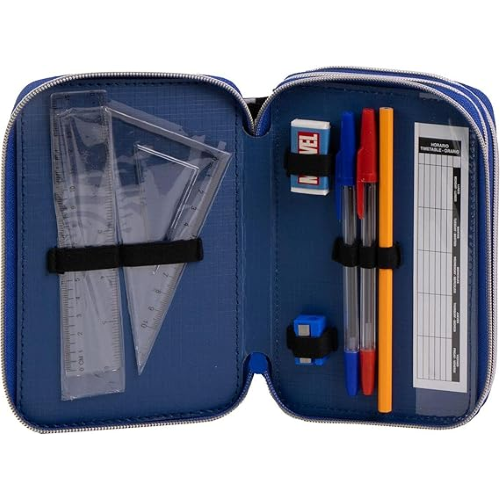 Giotto Avengers - Astuccio con accessori, con pennarelli, matite e penne, astuccio scolastico triplo