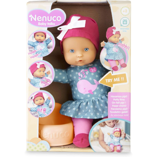 NENUCO Baby Talks Facciamo Pipi Bambola Con Suoni Per Bambine, Bambini, Da 1 Anno, 700016281, Multicolore