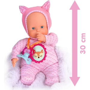 NENUCO SOFT 5 FUNZIONI, Rosa, Emette Suoni di Ciuccio e Succhiamento del Pollice come un Vero Bambino, Ride, Piange, Dice Mamma e Papà