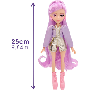 K-POP IDOL DEMON HUNTERS - Bambola Nari Bambole alla moda Stile K-Pop Power Idol, capelli lavanda. 3 accessori per creare outfit 