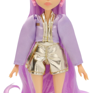 K-POP IDOL DEMON HUNTERS - Bambola Nari Bambole alla moda Stile K-Pop Power Idol, capelli lavanda. 3 accessori per creare outfit 