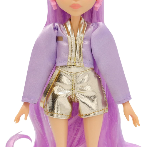 K-POP IDOL DEMON HUNTERS - Bambola Nari Bambole alla moda Stile K-Pop Power Idol, capelli lavanda. 3 accessori per creare outfit 