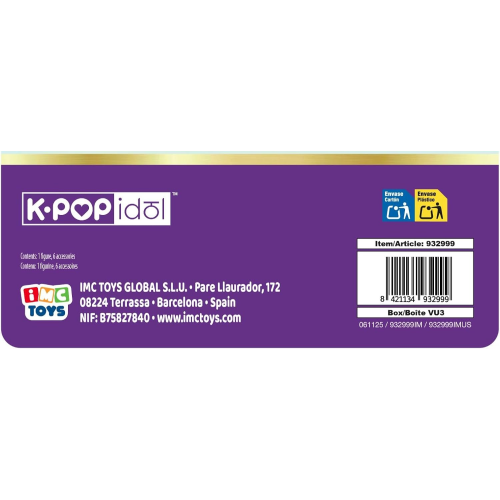 K-POP IDOL DEMON HUNTERS - Bambola Nari Bambole alla moda Stile K-Pop Power Idol, capelli lavanda. 3 accessori per creare outfit 